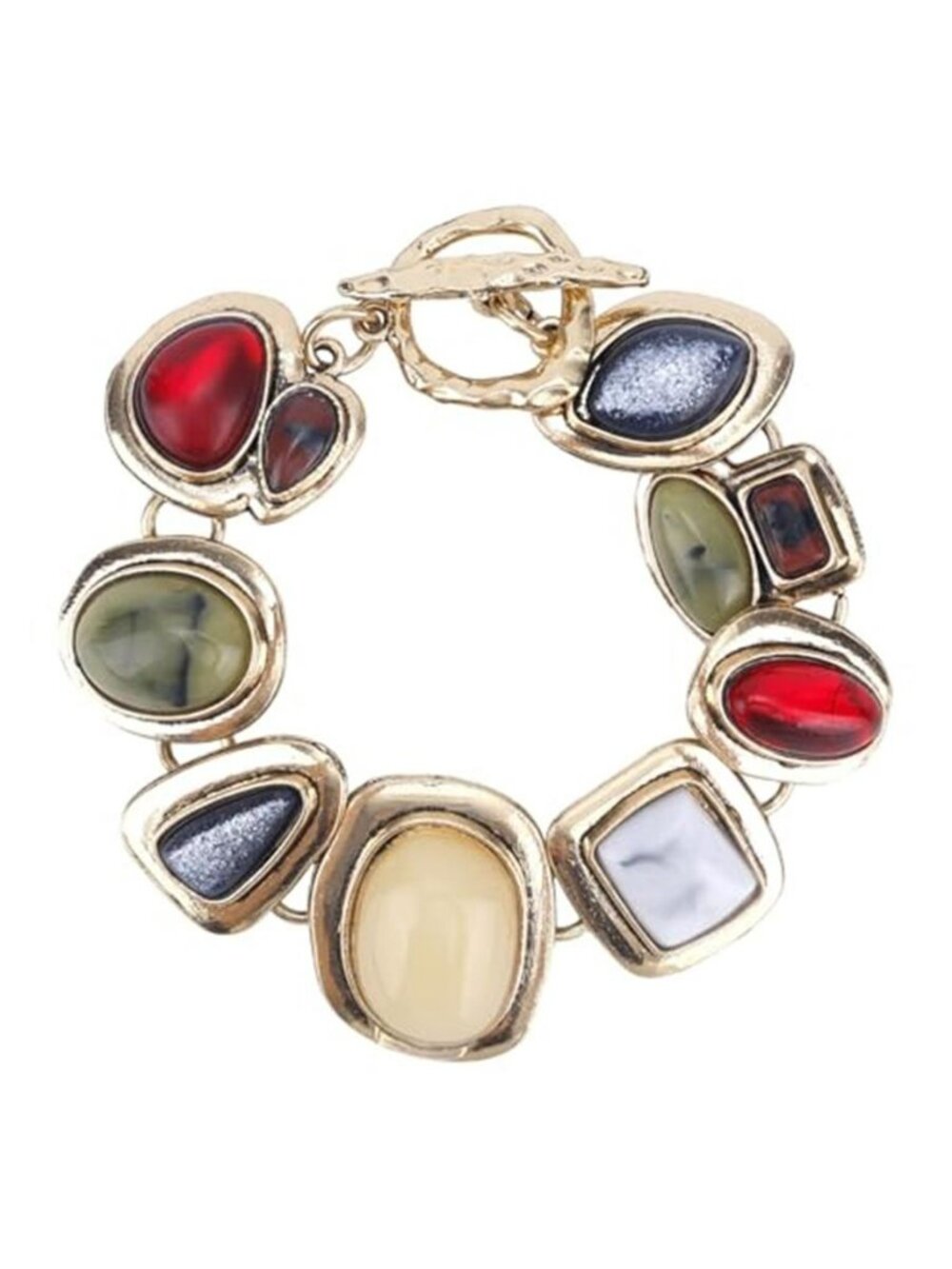 Geometric Stone Bracelet, Personalized Trendy Geometric Metal Stone